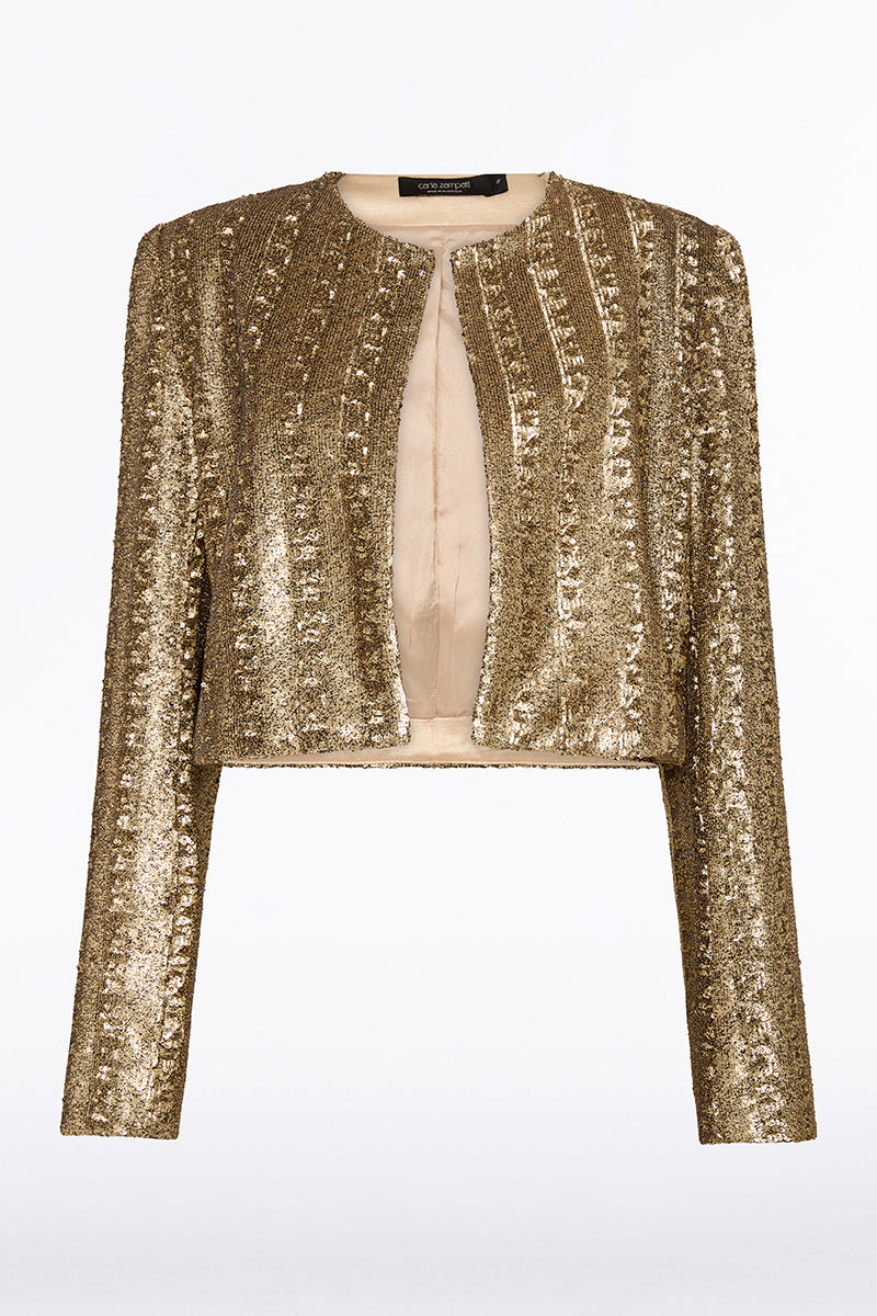GOLD SEQUIN VERONA SHOULDER JACKET Carla Zampatti