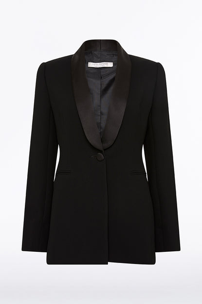 BLACK CREPE MILAN TUXEDO BLAZER – Carla Zampatti