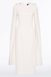 WHITE CREPE LOVERO MIDI DRESS