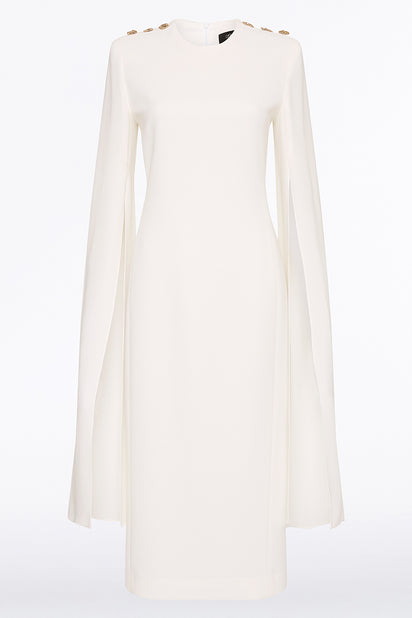 WHITE CREPE LOVERO MIDI DRESS