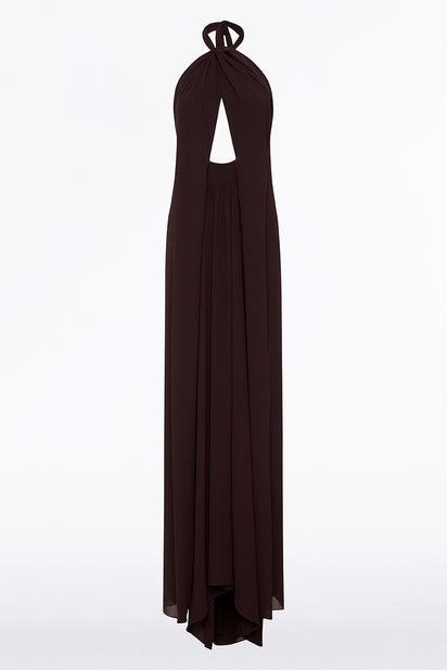 PLUM GEORGETTE DRAPED GOWN