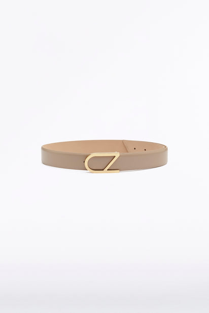 NUDE LEATHER CZ LOGO BELT