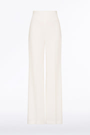 WHITE CREPE WIDE CLASSIC PANT