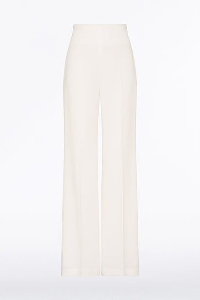 WHITE CREPE WIDE CLASSIC PANT