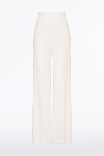 WHITE CREPE WIDE CLASSIC PANT – Carla Zampatti