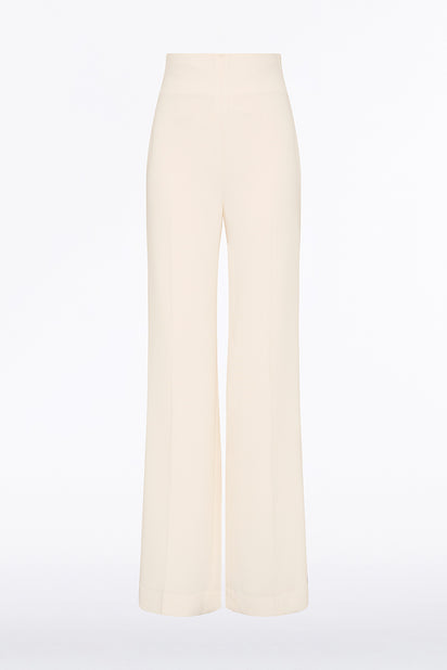 IVORY CREPE WIDE WAISTED PANT