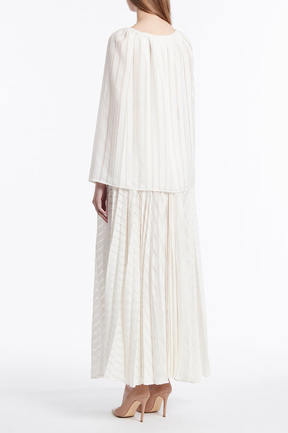 Pleated white hot sale circle skirt