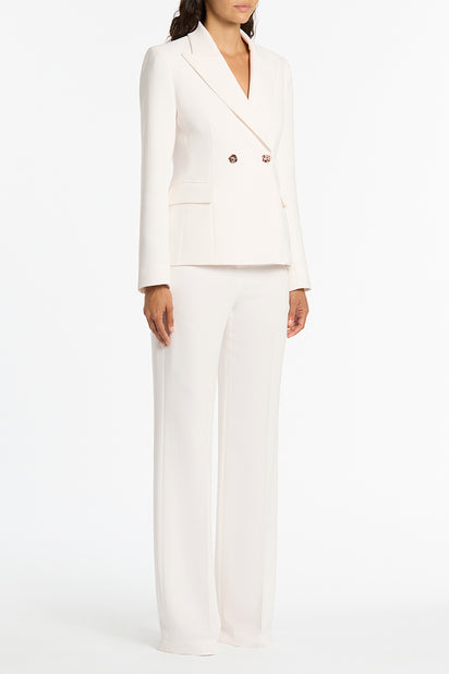 WHITE CREPE FLORENCE JACKET