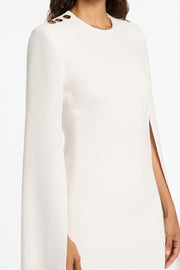 WHITE CREPE LOVERO MIDI DRESS
