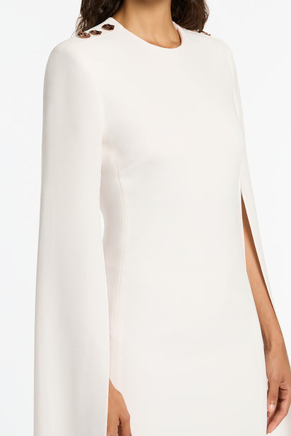 WHITE CREPE LOVERO MIDI DRESS