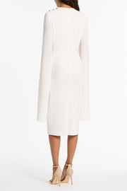 WHITE CREPE LOVERO MIDI DRESS