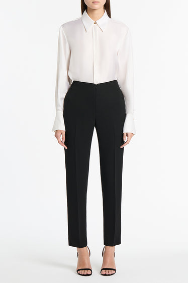 WHITE SILK TWILL RELAXED SHIRT