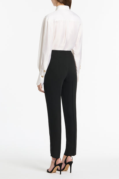 WHITE SILK TWILL RELAXED SHIRT